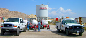1-yard concrete mixer loading
