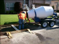 1-yard concrete mixing trailer